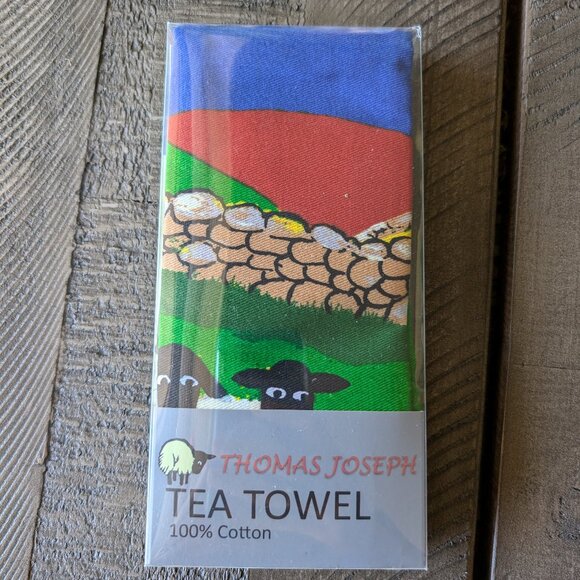 100% Cotton Sheep Tea Towel Time to Put Ewer Feet Up - Picture 1 of 3